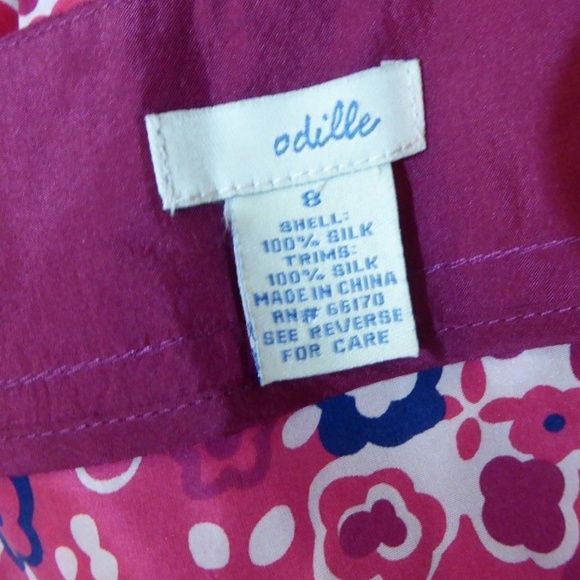Odille Fuchsia Floral Silk Tunic Cami Ties Back 8 - Picture 8 of 10